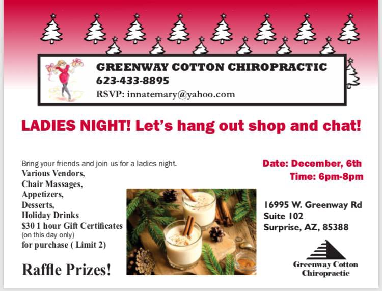 Ladies-Night-Event Upcoming Events at Greenway Cotton Chiropractic and Body Harmony Massage